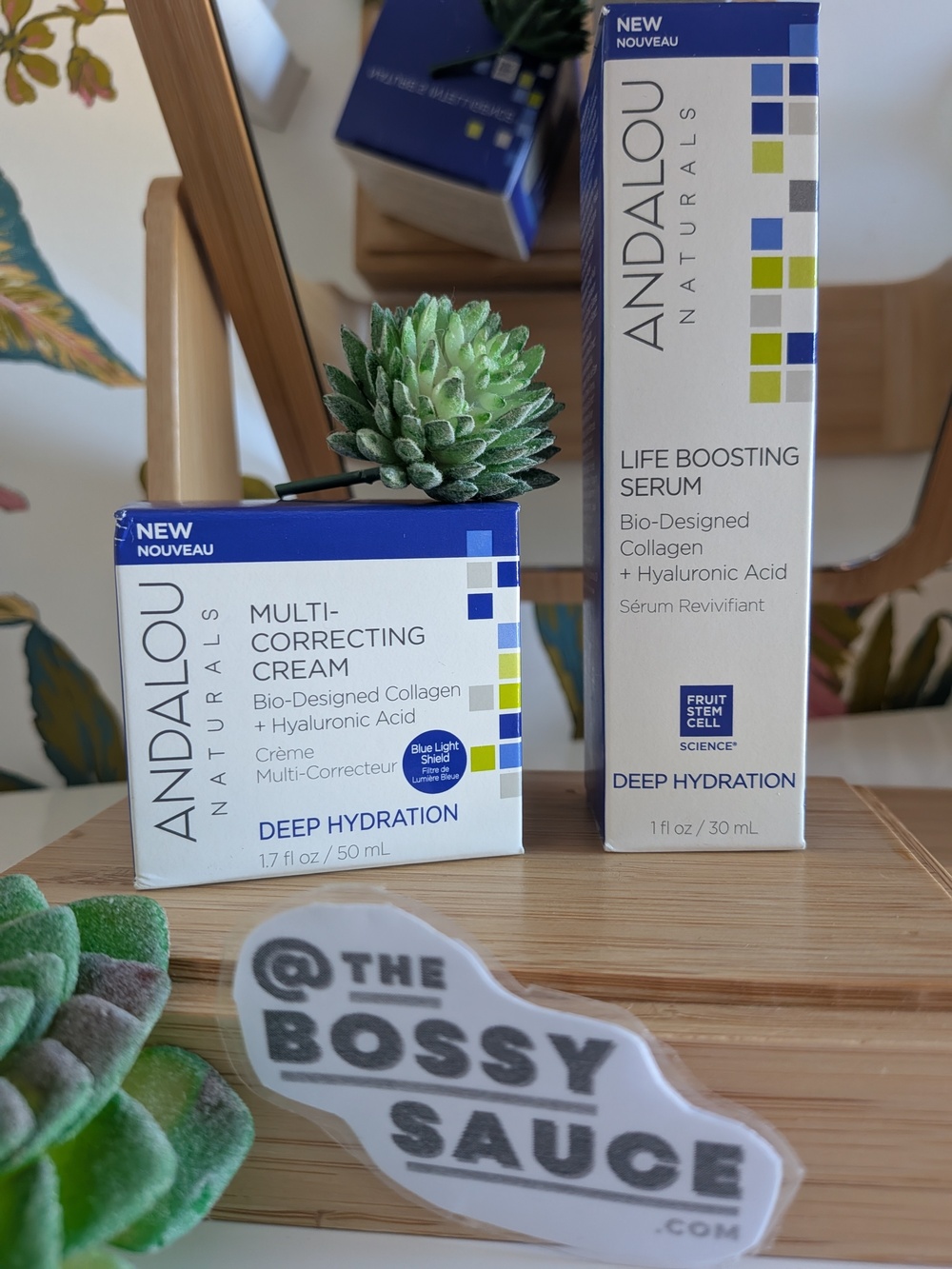 🌸 Andalou Naturals Deep Hydration Multi-Correcting Cream + Serum Duo NWT